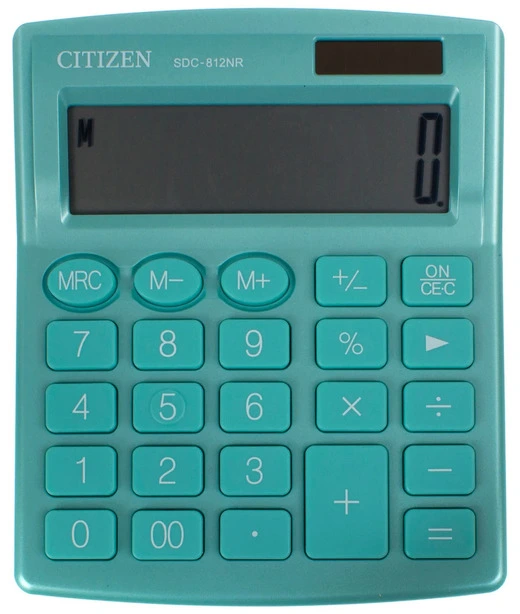 Калькулятор настільний компактний Citizen SDC-812 NRGNE - green 12-розрядний  (SDC-812NRGNE - green)