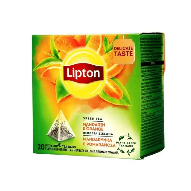 Чай в пакетиках Lipton Mandarine & Orange зелений 1,8г х 20 шт (108376). Фото 2