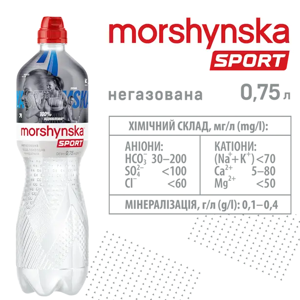 Вода мінеральна Моршинська негазована спорт 0,75 л (7000574). Фото 5