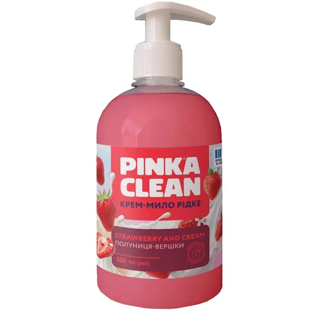 Рідке мило з дозатором Pinka Clean полуниця-вершки 500 мл (601648)
