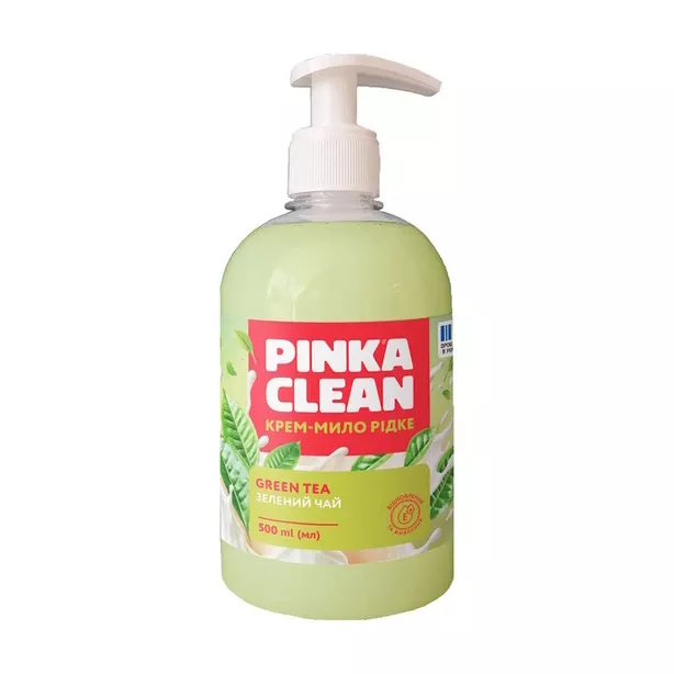Рідке мило з дозатором Pinka Clean зелений чай 500 мл (601631)