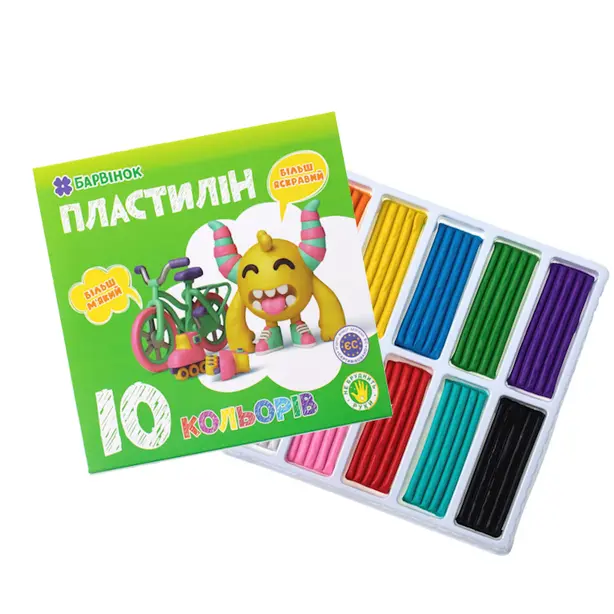 Пластилін Барвінок 6-432 10 кольорів x 20г (11060495). Фото 3