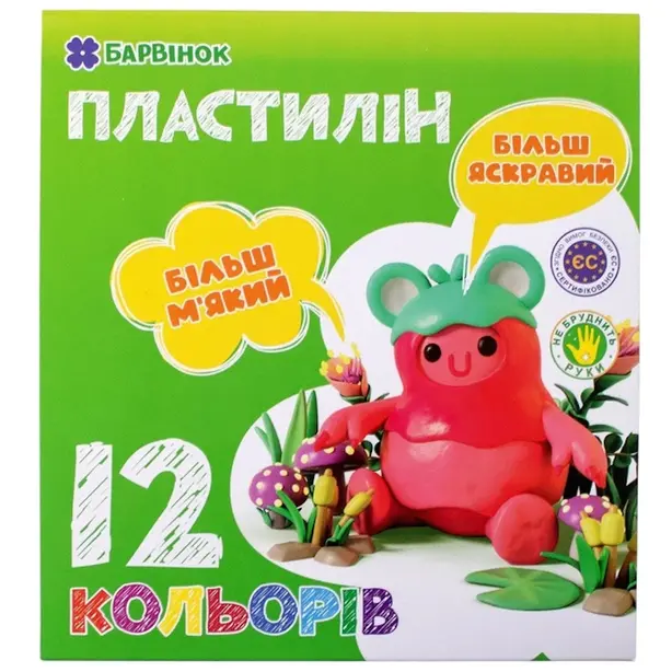 Пластилін Барвінок 6-433 12 кольорів x 20г  (11060496)