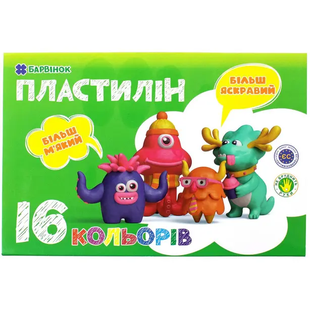 Пластилін Барвінок 6-434 16 кольорів x 20г (11060497)