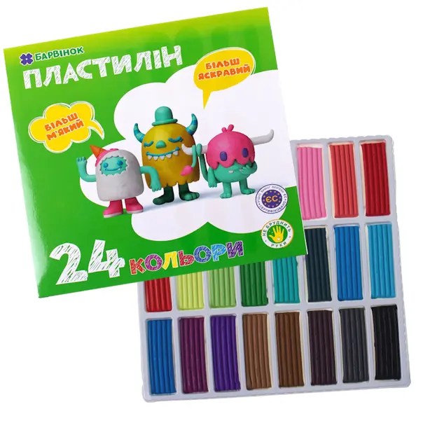 Пластилін Барвінок 6-435 24 кольорів x 20г (11060498). Фото 3