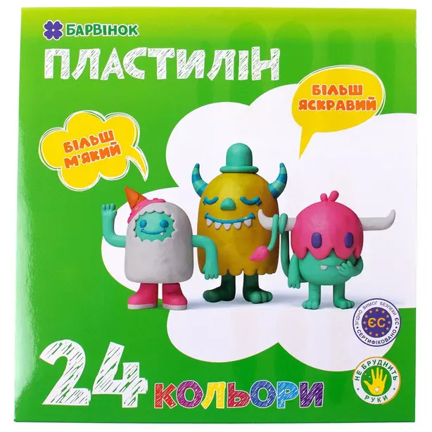 Пластилін Барвінок 6-435 24 кольорів x 20г (11060498)