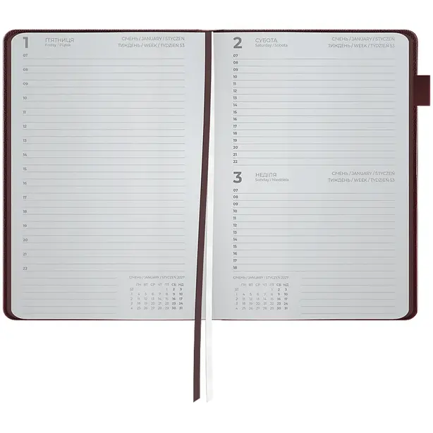 Щоденник датований Axent Partner Soft Muse145х210 мм бордовий м'яка обкладинка (8827-27-1-A). Фото 3