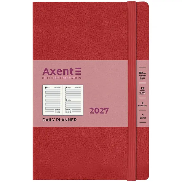Щоденник датований Axent  Partner Soft Skin 145х210 мм червоний м'яка обкладинка (8810-27-06-A). Фото 2
