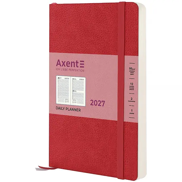Щоденник датований Axent  Partner Soft Skin 145х210 мм червоний м'яка обкладинка (8810-27-06-A)