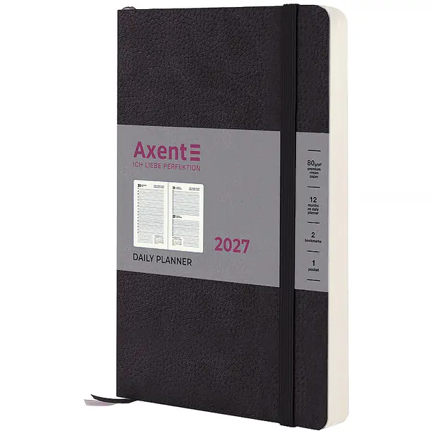Щоденник датований Axent  Partner Soft Skin 145х210 мм чорний м'яка обкладинка (8810-27-01-A)