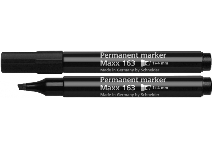 Маркер перманентний Schneider MAXX 163 чорний 1-4 мм клиноподібний (S116301)