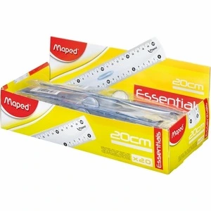Лінійка ESSENTIALS, 20см пластикова, двостороння шкала, з тримачем, дисплей **