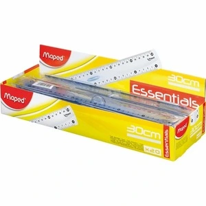 Лінійка ESSENTIALS, 30см пластикова, двостороння шкала, з тримачем, дисплей **