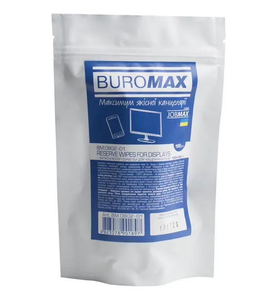 Запасний блок серветок для екранів та оптики Buromax JOBMAX (BM.0802-01)