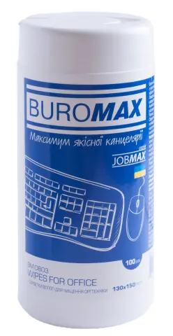 Серветки для очищення моніторів пластику офісних меблів Buromax JOBMAX (BM.0803)