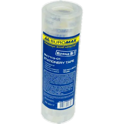 Скотч канцелярський Buromax 12мм х 20м прозорий 38 мкм (BM.7113-01)