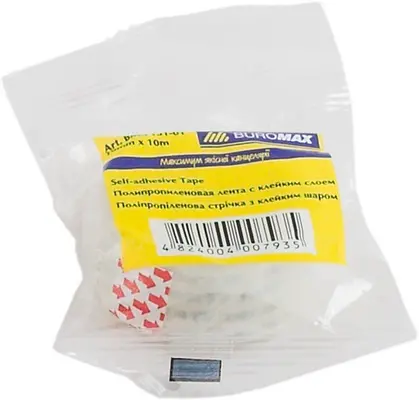 Скотч канцелярський Buromax 18мм х 10м прозорий 38 мкм (BM.7151-01)