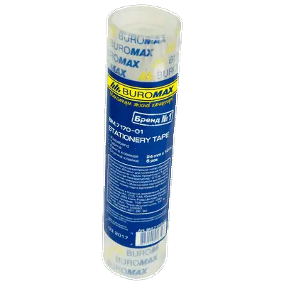 Скотч канцелярський Buromax 24мм х 10м прозорий 38 мкм (BM.7170-01)