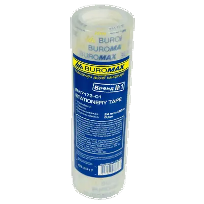 Скотч канцелярський Buromax 24мм х 20м прозорий 38 мкм (BM.7173-01)