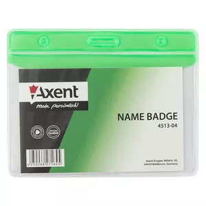 Бейдж горизонтальний Axent 83х52мм матовий зелений (4513-04-A)