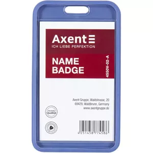 Бейдж-чохол вертикальний Axent SoftTouch 54х85мм димчастий синій (4550V-01-A)