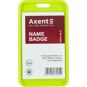 Бейдж-чохол вертикальний Axent SoftTouch 54х85мм матовий салатовий (4550V-09-A)
