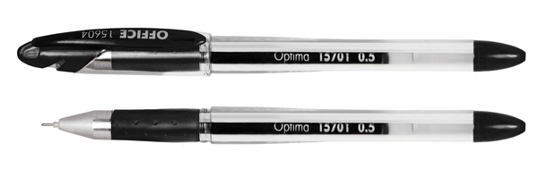Ручка гелева Optima OPTIMA чорнило чорне 0.5 мм пластик (O15604-01)
