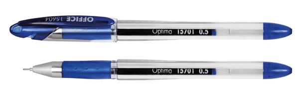 Ручка гелева синя 0,5мм, O15604-02, OPTIMA OFFICE **