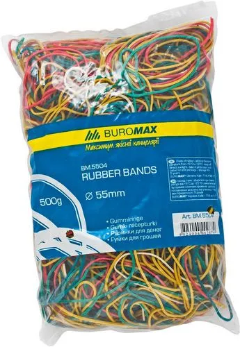 Гумки для грошей Buromax JOBMAX 500 г асорті d 55 мм (BM.5504)