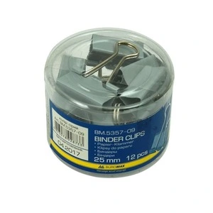 Біндер Buromax 25 мм 12 шт в коробці сірий  (BM.5357-09)