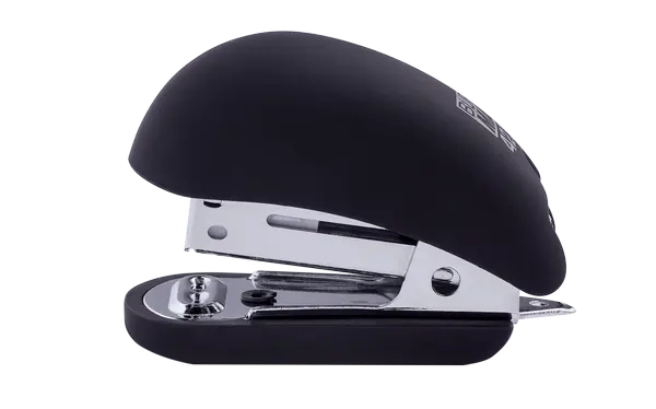 Степлер пластиковий Buromax RUBBER TOUCH Міні № 24/6 - 26/6 до 15 арк. чорний (BM.4234-01)