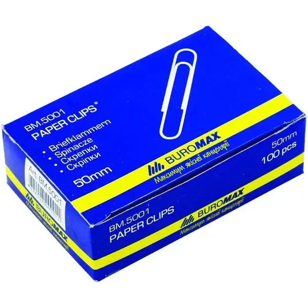 Скріпка нікельована Paper Clips 50 мм 100 шт (2217-50)