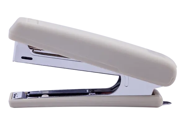 Степлер пластиковий RUBBER TOUCH до 12арк. (скоби №10), сірий