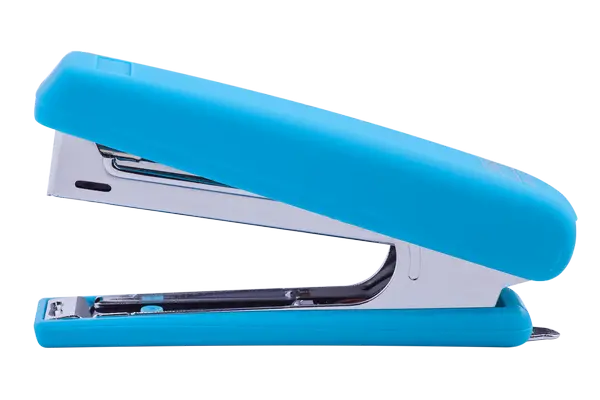 Степлер пластиковий RUBBER TOUCH до 12арк.(скоби №10), голубий