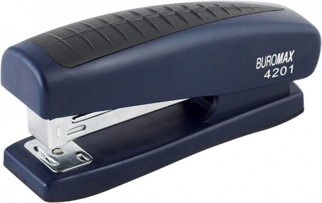 Степлер пластиковий Buromax № 24/6 - 26/6 до 20арк. синій (BM.4201-02)
