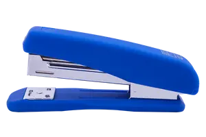 Степлер пластиковий RUBBER TOUCH до 20арк., (скоби №24; 26), синій