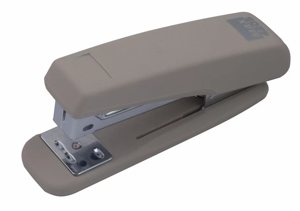 Степлер пластиковий RUBBER TOUCH до 20арк., (скоби №24; 26), сірий