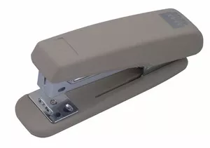 Степлер пластиковий RUBBER TOUCH до 20арк., (скоби №24; 26), сірий
