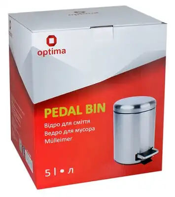Відро для сміття Optima з педаллю 5 л матове сіре (036350)