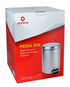 Відро для сміття Optima з педаллю 12 л  сіре (036351)