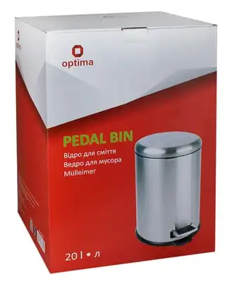 Відро для сміття Optima з педаллю 20 л сіре матове (036352)