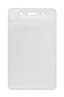 Бейдж вертикальний Optima 62х91мм замок zip lock PVC прозорий (O45610)