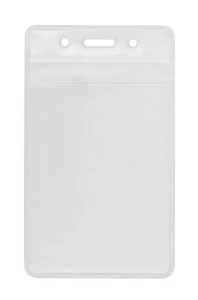 Бейдж вертикальний Optima 62х91мм замок zip lock PVC прозорий (O45610)