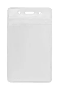 Бейдж вертикальний Optima 62х91мм замок zip lock PVC прозорий (O45610)