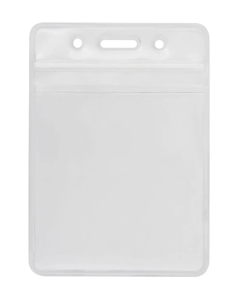 Бейдж вертикальний Optima 75х95мм замок zip lock PVC прозорий (O45612)
