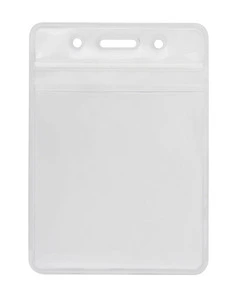 Бейдж вертикальний Optima 75х95мм замок zip lock PVC прозорий (O45612)
