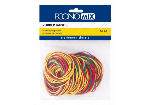 Гумки для грошей Economix 100 г асорті d 57 мм (E41506)