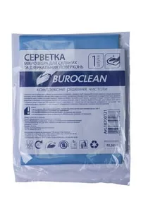 Серветка мікрофібра для скла та дзеркал Buroclean 1 шт/уп. 30х30 см (10200121)