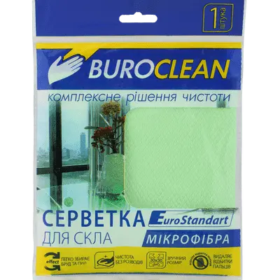 Серветка для скла мікрофібра BuroClean EuroStandart 30х30 см (10200125)