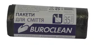 Пакети для сміття Buroclean 35 л 30 шт чорний (10200011)